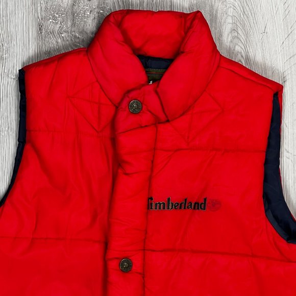 Timberland Vintage Red XS Puffer Vest - Picture 3 of 7